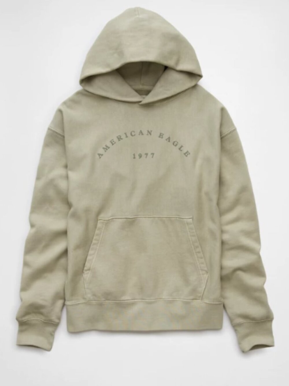 (FLAWED) American Eagle Men's Laidback Luxe Heavyweight Logo Hoodie in Olive